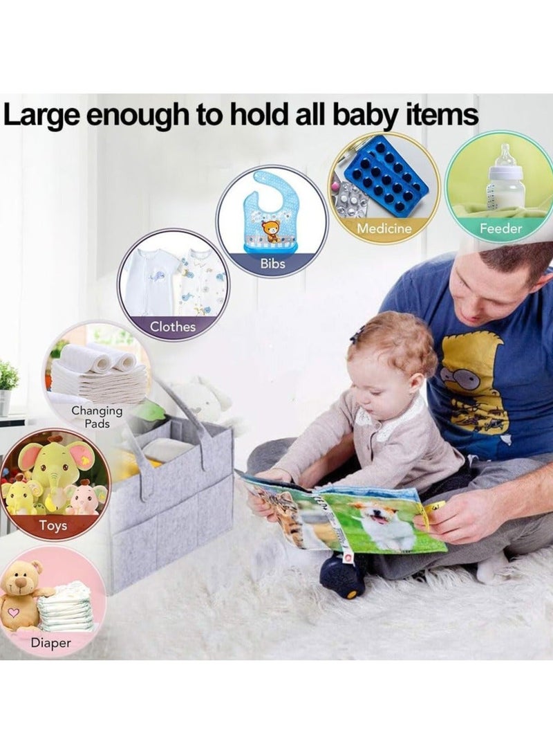 PRIMO PLUS Portable Diaper Caddy Organizer – Multi-Functional Nursery Storage Bin for Baby Essentials, Changing Table Organizer with Removable Dividers. - Image 5